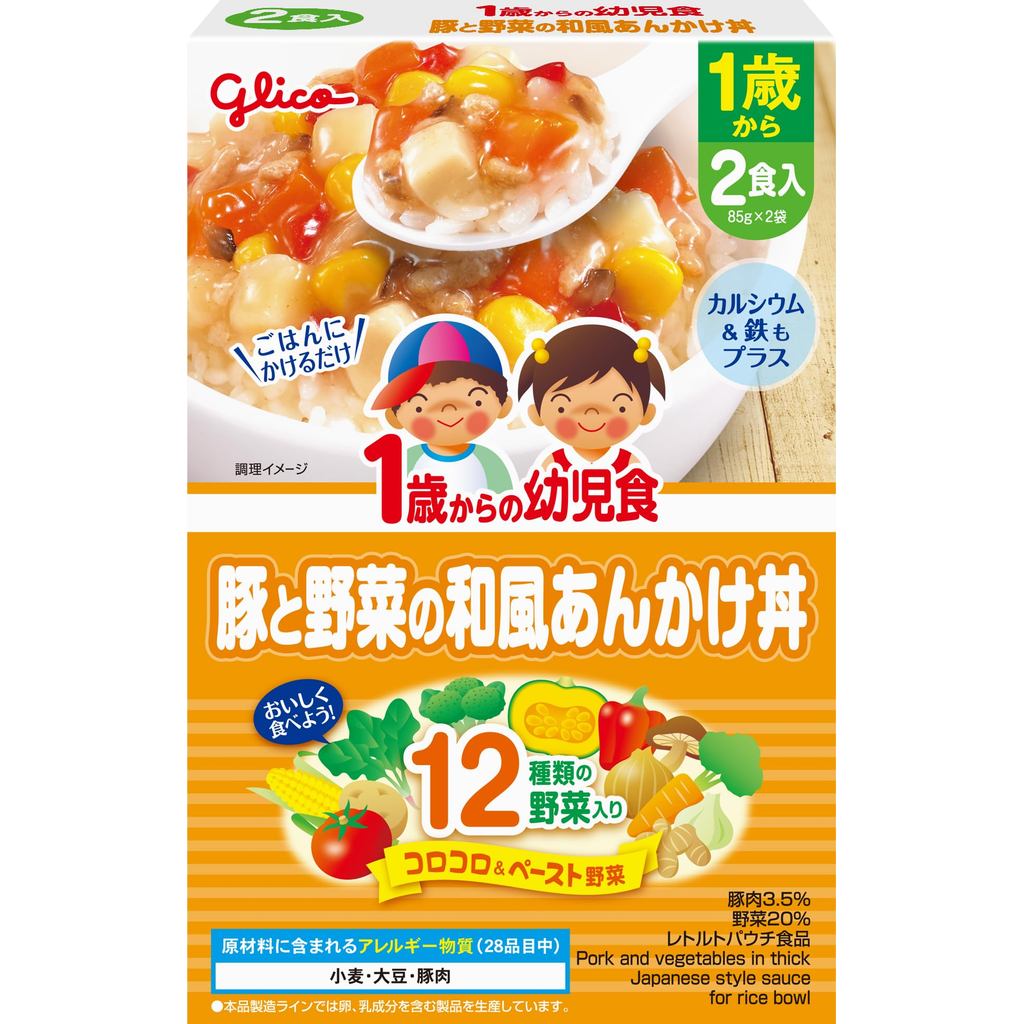 Ezaki Glico Japanese Style Pork and Vegetable Ankake Bowl for Toddlers 170g