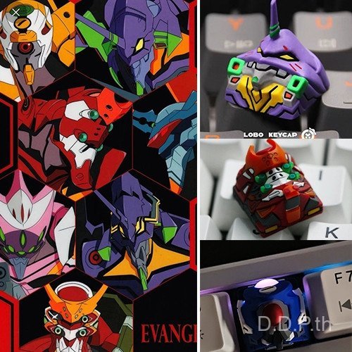 EVA 01 02 00 Evangelion Keycaps อะนิเมะที่กําหนดเองคีย์บอร์ด Artisan Cherry MX Keycap ชุด