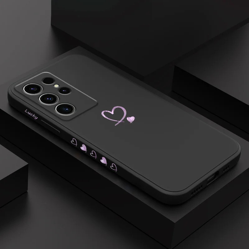 SAMSUNG หัวใจสีม่วงเคสโทรศัพท์สําหรับSamsung Galaxy S25 S24 S23 S22 S21 S20 Ultra Plus Fe S10 S9 S10