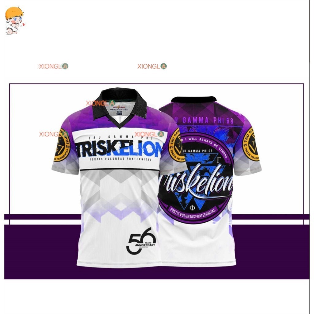Tau Gamma Phi Triskelion Frat เสื้อ 56th Anniversary 2024 NEW EDITION ALL PRINT ระเหิดมึนงงสไตล์ TRI