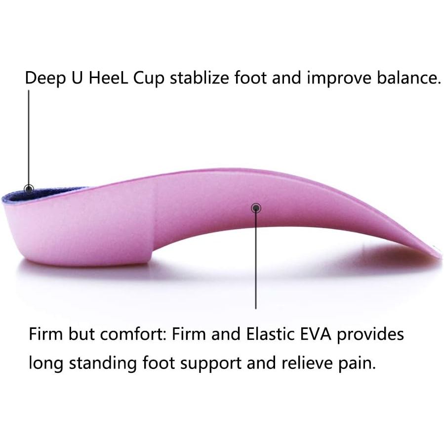 PCSsole 3/4 Orthotics Shoe Insoles High Arch Supports Shoe Insertsfor Plantar Fasciitis, Flat Feet, 