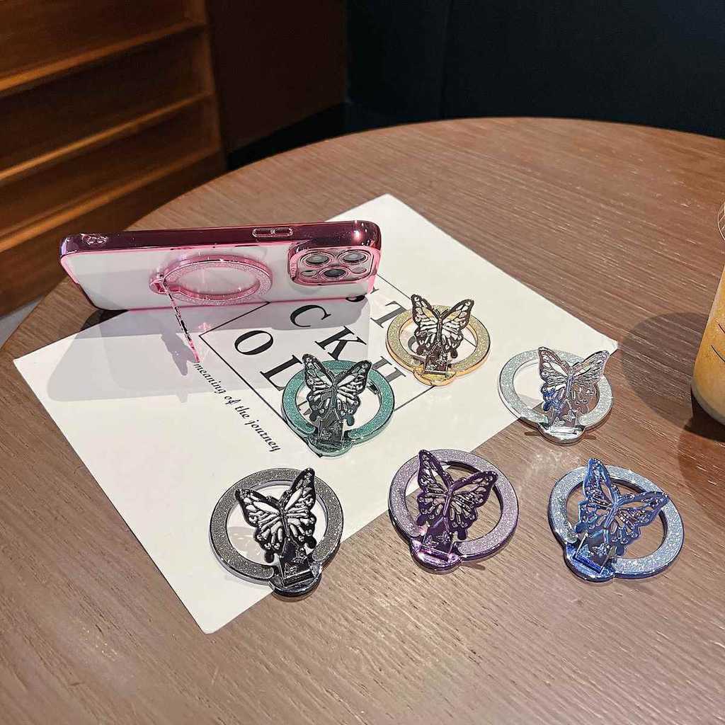 Sparkling Butterfly Magnetic Universal Phone Holder PC Case Sticker Lazy Holder -VA888