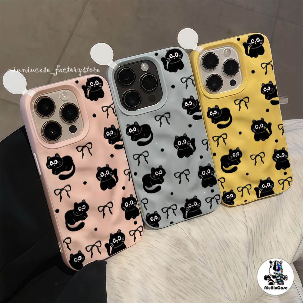 แมวลายจุด เคส For IPhone 17 16 15 14 13 12 11 Pro Max X XR XS Max 7 8 Plus สีลูกกวาดคลื่นริ้วรอยเคสโทรศัพท์สําหรับ  Case