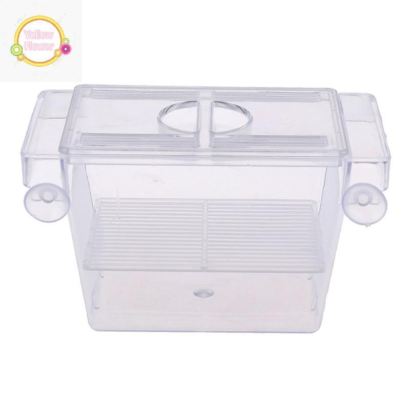 YellowFlower Aquarium Fish Tank Guppy Double Breeding Breeder Rearing Trap Box Hatchery TH