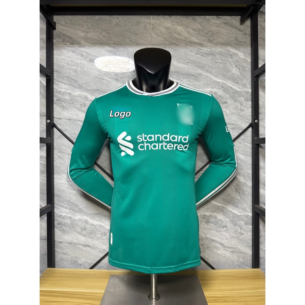 Liver Pool Player 2025/26 เสื้อยืดเสื้อฟุตบอลแขนยาวที่สามสําหรับผู้ชายพร้อม #11 ม.สลาห์