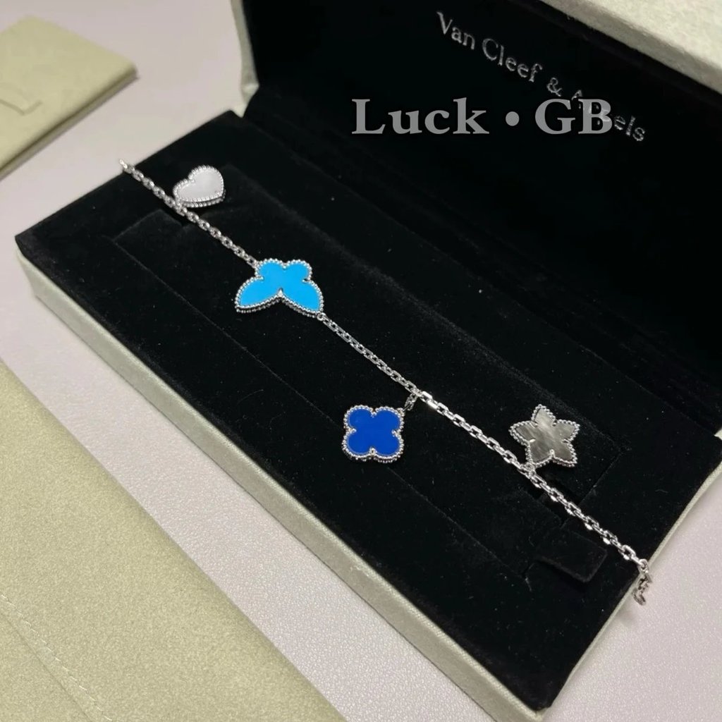 [คุณภาพเกรด] [Luck.GB] Vca Vca Yabao Lucky Four Flower Bracelet 18k Gold-Dai Seiko Create Tanabata G