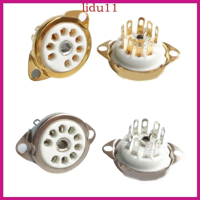 LID 5pcs ทนทาน 9PIN หลอดซ็อกเก็ตสําหรับ 12AX7 12AT7 12AU7 ECC83 สําหรับ DIYers Hobbyists