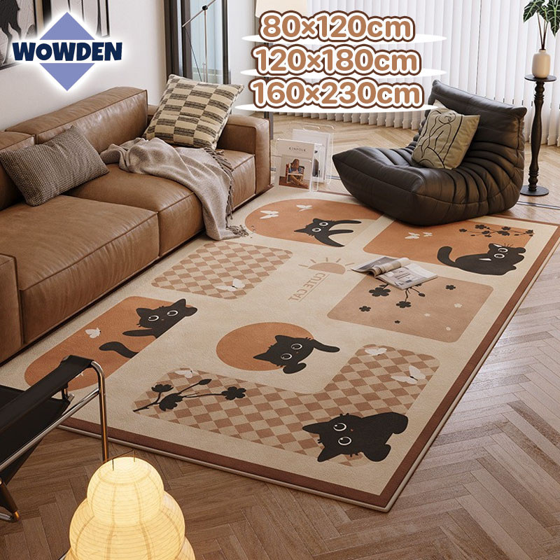 พรมห้องนั่งเล่น พรมขนาดใหญ่ พรมขอบเตียง รูปแบบการ์ตูน หรูหรา ขนนุ่ม ตกแต่งบ้าน ทำความสะอาดง่าย