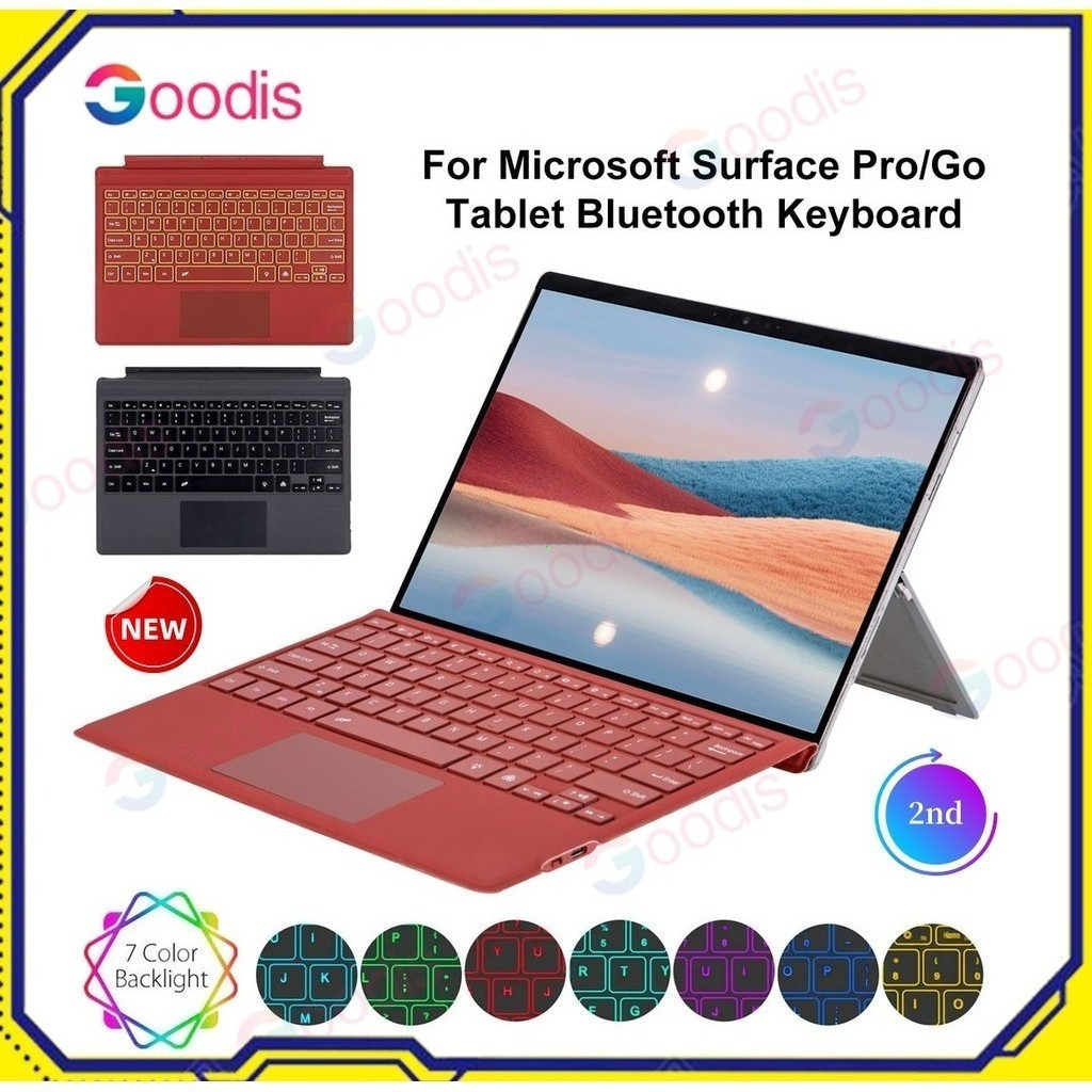 คีย์บอร์ดบลูทูธ Thai Bluetooth Microsoft Surface Keyboard Pro 7 11 10 8 9 X 3 4 5 6 7+ Go 1 2 3 4 Trackpad Type Cover