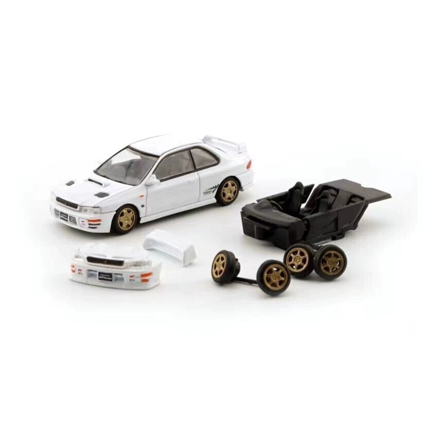 BMC SUBARU SUBARU IMPREZA IMPREZA WRX GC8 TYPE R 1: 64 สีขาวอะไหล่เปลี่ยนได้รุ่นรถโลหะผสมยี่ห้อใหม่ย