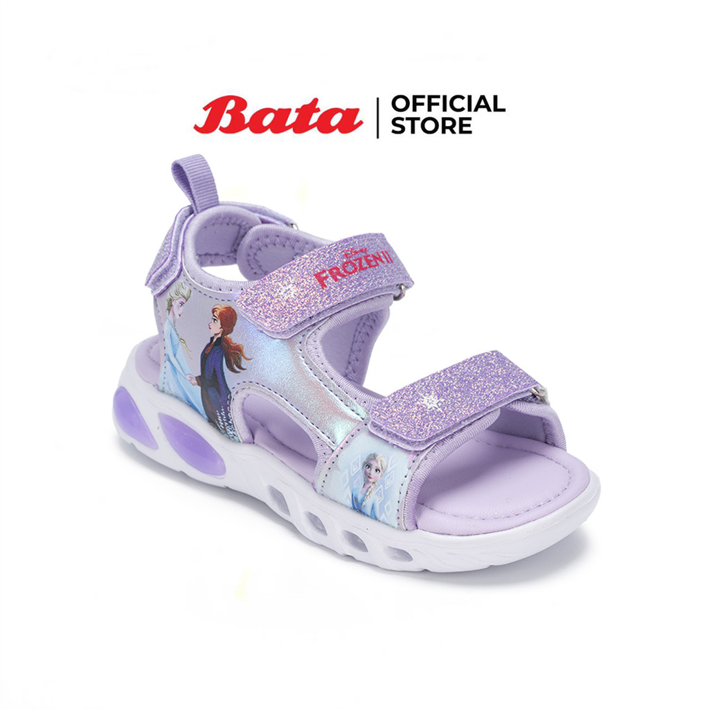 Bata บาจา BBG รองเท้าแตะรัดส้น ลาย Frozen สำหรับเด็กผู้หญิง สีม่วง รหัส 3519192