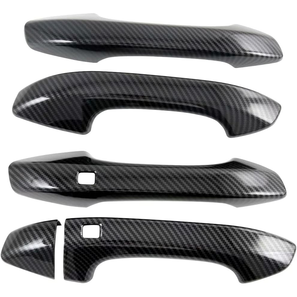 ประตูรถด้านข้างฝาครอบมือจับด้านนอก Trims, ใช้งานร่วมกับ Kia K5 2020-2022, คาร์บอนไฟเบอร์, โครเมียม, 