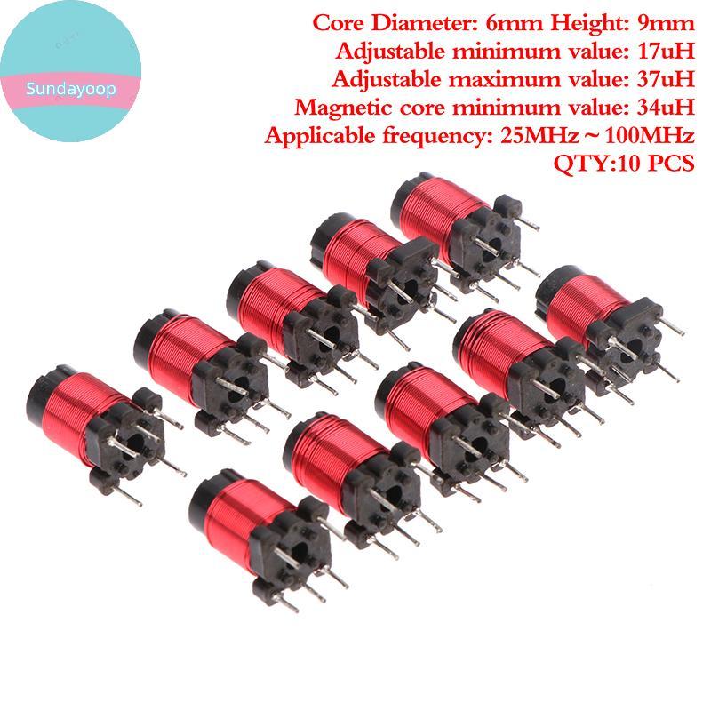 Sund 10pcs 50T 13uh-34uH ปรับความถี่สูง Ferrite Inductor ปรับความถี่สูง Ferrite Coils TH