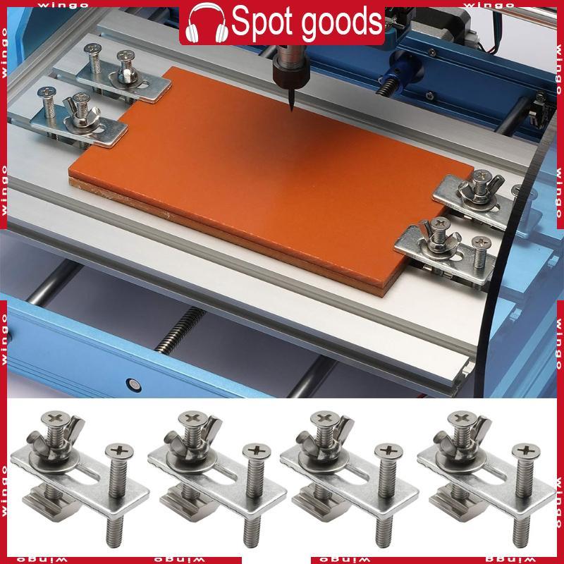 WIN ปฏิบัติ 4 ชิ้นชุด T-Track Hold Down Clamps M6 CNC 50x20x56 มม.1 97Lx0 79Wx2 20H สังกะสีอลูมิเนีย