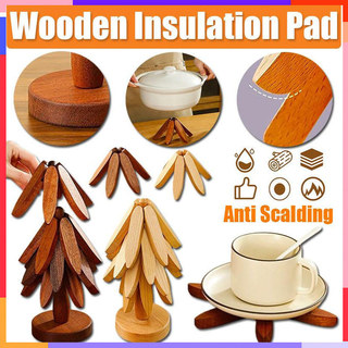 Reka Bentuk Pokok, Trivet Kayu, Hiasan, Anti Melecur, Tahan Panas, Alas Meja, Coaster, Alas Kayu, Sesuai untuk Periuk