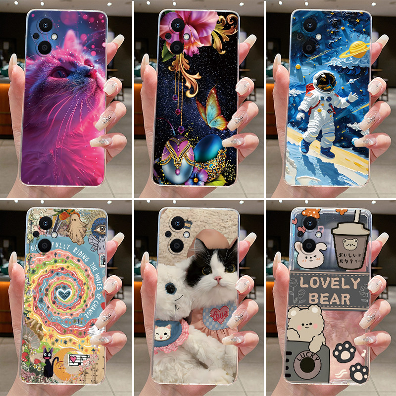 สําหรับOppo Reno 7Z 8Z 5GกรณีCPH2343 CPH2457 ความงามแฟชั่นน่ารักแมวนุ่มOppo Reno7 Z Reno8 Z 5Gโปร่งใสเคสโทรศัพท์