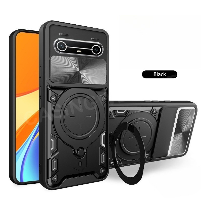 เคสโทรศัพท์สําหรับ Tecno Spark Slim 4G Pova Slim Spark 40 Pro Pro + 40c 5G 4G 2025 เกราะแหวนขาตั้งสไลด์หน้าต่างเคสโทรศัพท์ป้องกันกันกระแทกปกหลัง