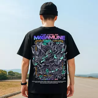 เสื้อยืดผู้ชายเท่ๆ ผ้าฝ้าย100% สกรีนลายหน้า-หลังโครตเท่ เสื้อยืดสตรีทแฟชั่น oversize สไตล์ฮิปฮอปเมกา คอกลม-แขนสั้นคอตตอน