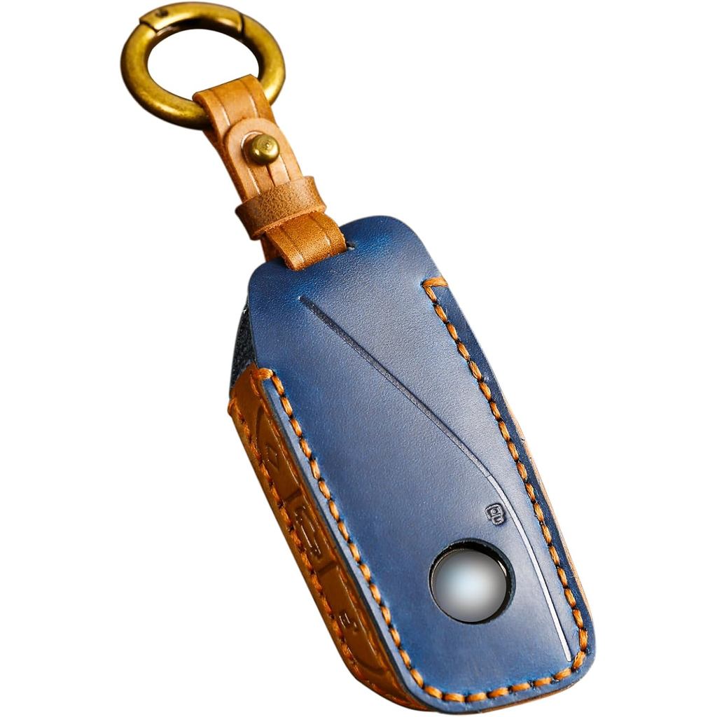 OLLEN สกรูฟรีหนังแท้ Fob ฝาครอบ Fit สําหรับ BMW 2023-2025 ~ up ใหม่ 5/7 Series 740i 760i X1 X2 X3 X5