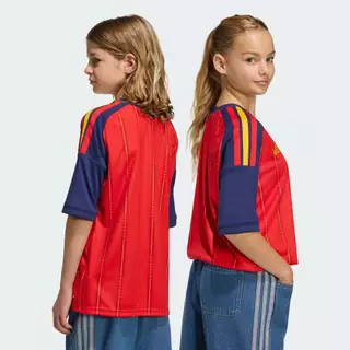 adidas ฟุตบอล เสื้อฟุตบอลชุดเหย้าทีมชาติสเปน 26 สำหรับเด็กโต เด็ก สีแดง JZ5757
