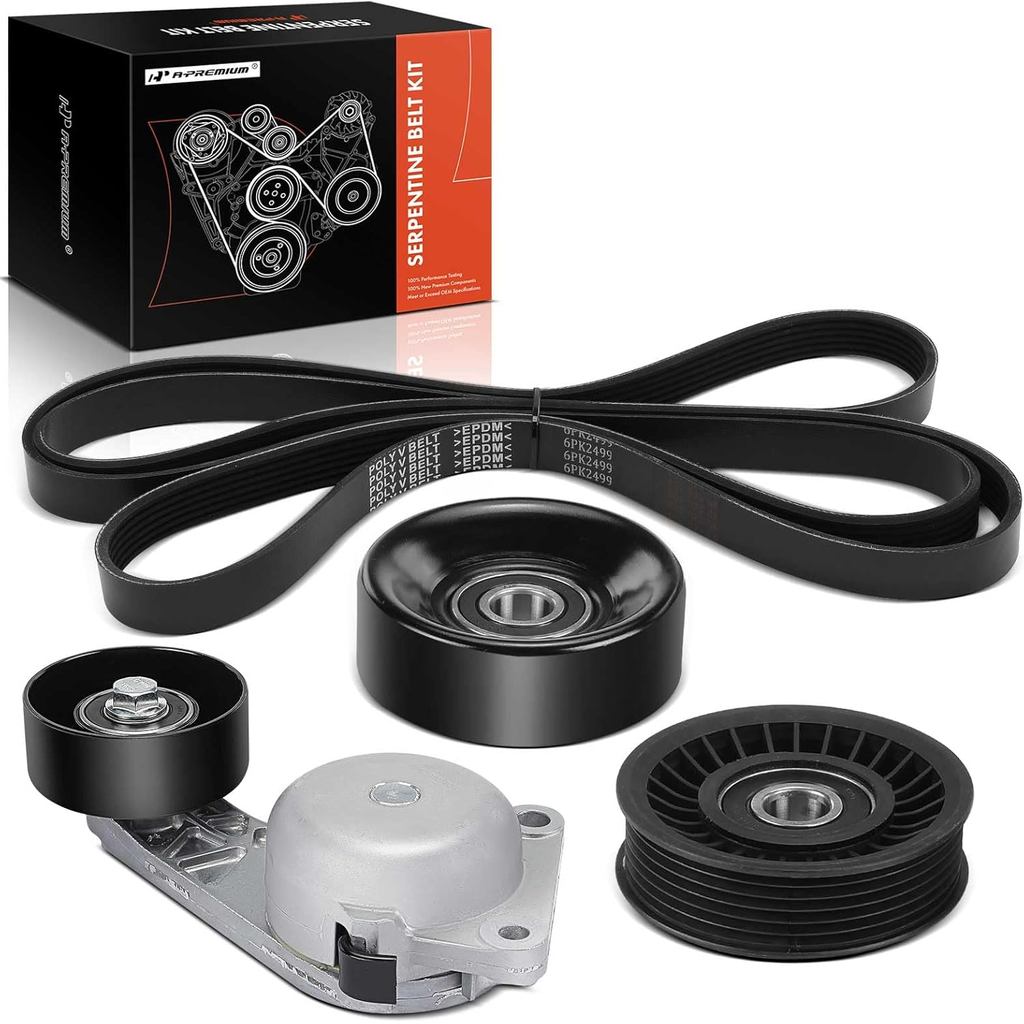 A-Premium Engine Serpentine Belt Drive Kit ใช้งานร่วมกับ Ford Expedition 2002, E-350 Club Wagon/E-35