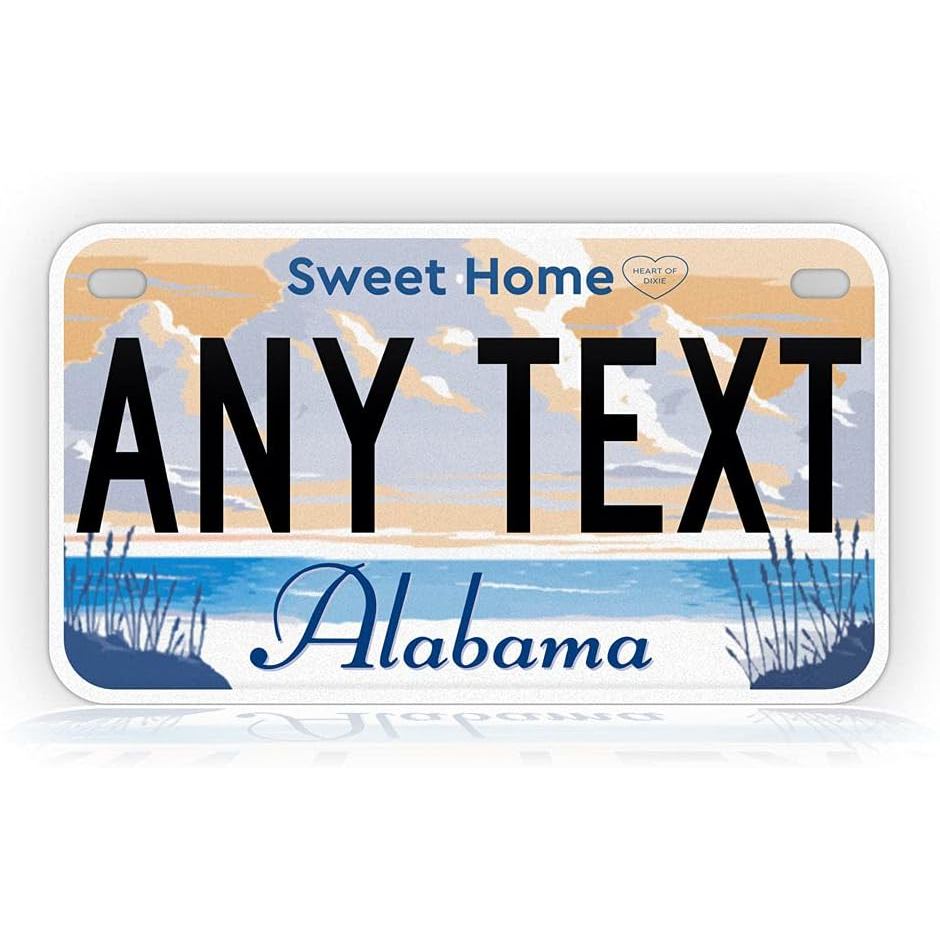 ที่กําหนดเอง Sweet Home Alabama Mini-Size ป้ายทะเบียนรถจักรยานยนต์ข้อความใด ๆ ส่วนบุคคล AL แท็กอลูมิ
