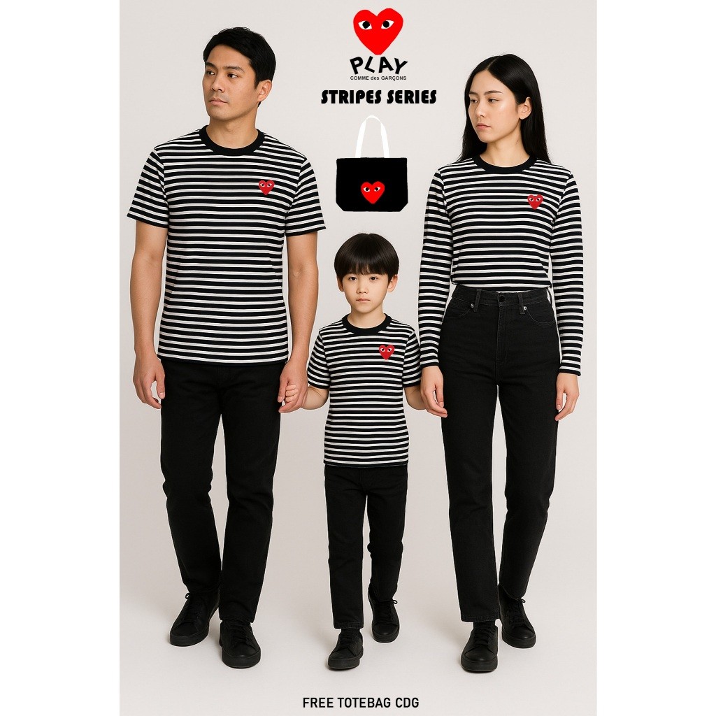 LOVE STRIPES SERIES ADULTS ผู้ชายผู้หญิง CHILDREN / LOVE STRIPE T-SHIRT / เสื้อยืด STRIPE