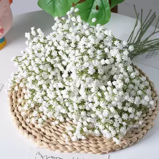 ช่อผกากรอง ดอกไม้ประดิษฐ์ ชิ้นจากยิปโซฟีล่า ดอกไม้ที่มีสัมผัสเหมือนจริง เหมาะสำหรับงานแต่งงาน งานหมั้น คริสต์มาส ฮาโลวีน
