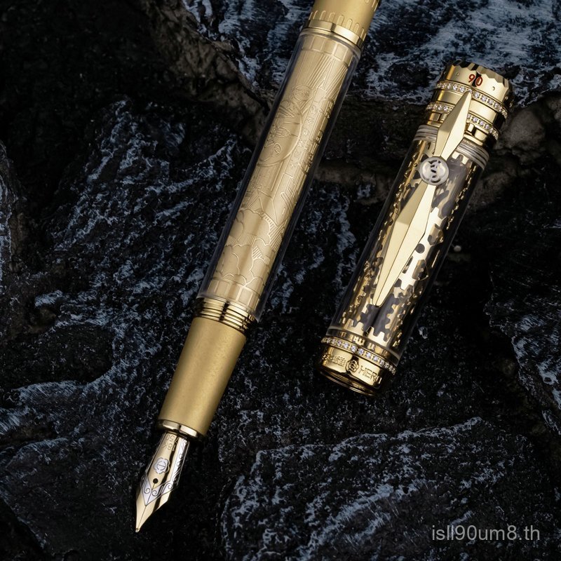 Hero Pen H90th Anniversary Exclusive 18K Gold Pen Transparent Resin Gold Set Rod High-End Collection