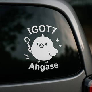 [ส่งภายใน 2 วัน] สติ๊กเกอร์อากาเซ่ i GOT7 Ahgase logo กันน้ำ ร์ติดติดรถ แถมมฟรีรูปgot7 คละแบบ 1ใบ