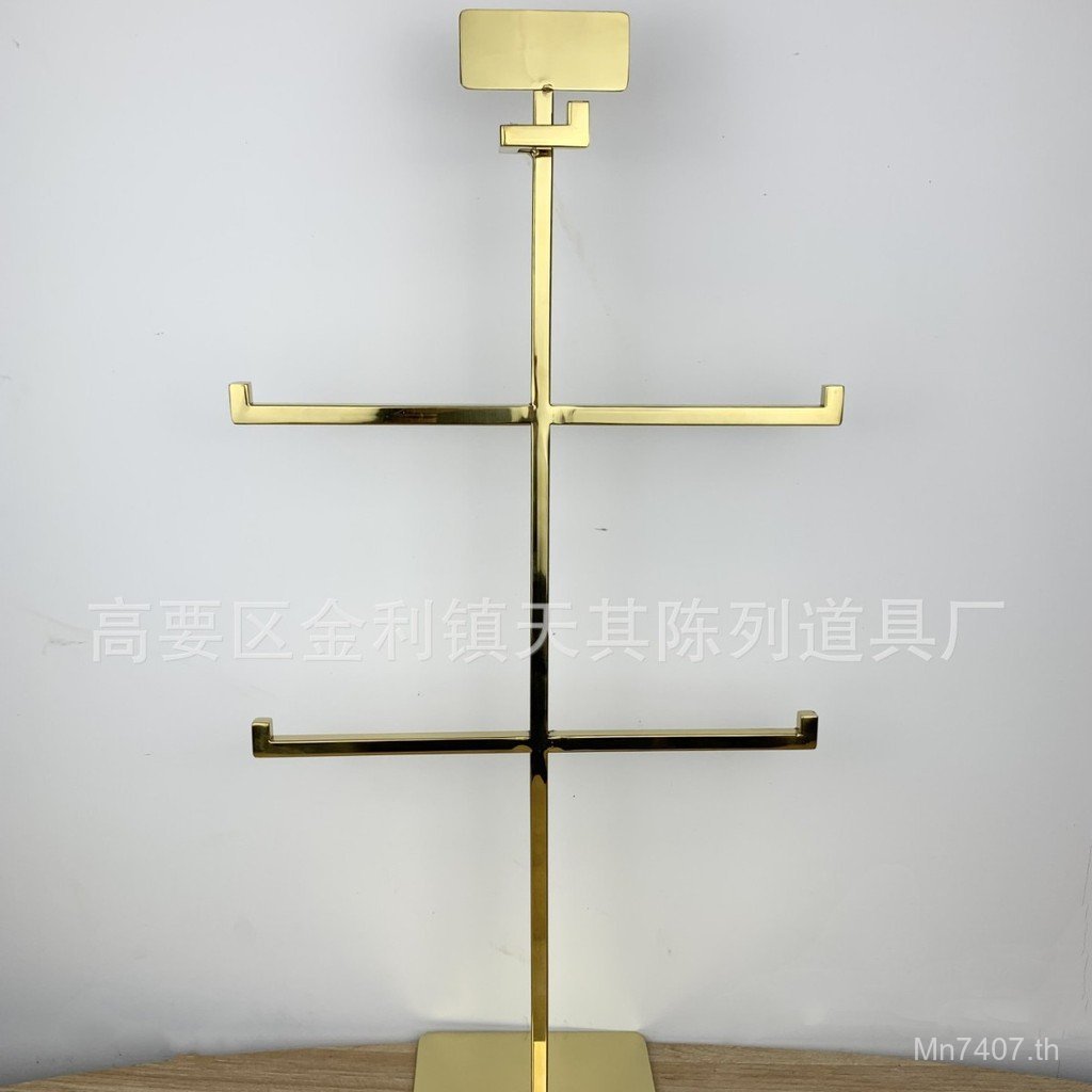 ราวแขวนคู่สแตนเลสชั้นวางเครื่องประดับหัว ที-รูปชั้นวางจอแสดงผลชั้นวางจอแสดงผลชั้นวางเครื่องประดับสร้