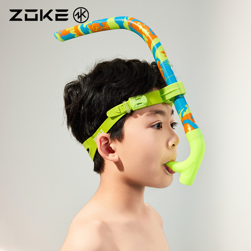 ZOKE Childrens Wet Snorkel Essential สําหรับ Freestyle Frog Kick Easy Breathing สําหรับว่ายน้ําการฝึกอบรมที่ดีสําหรับเด็กเรียนรู้การว่ายน้ํา Para sa Mga Batang Nauunlad sa Paglangoy