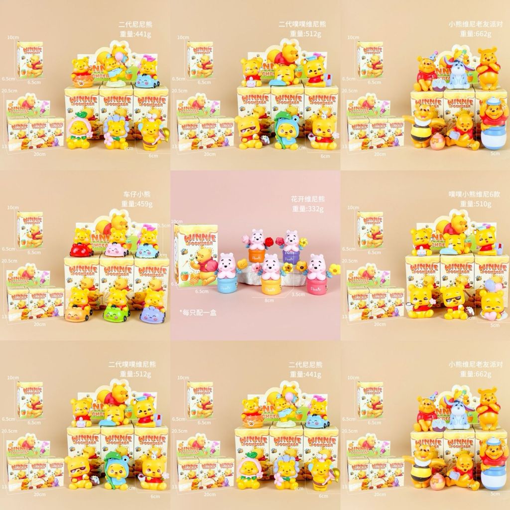 6 ชิ้น/กล่อง Pooh Bear Disney Stitch อะนิเมะรูปคอสเพลย์ตุ๊กตาของเล่นสําหรับของขวัญเด็กคอลเลกชันเครื่องประดับรถบ้านเค้กตกแต่ง GachaMLML
