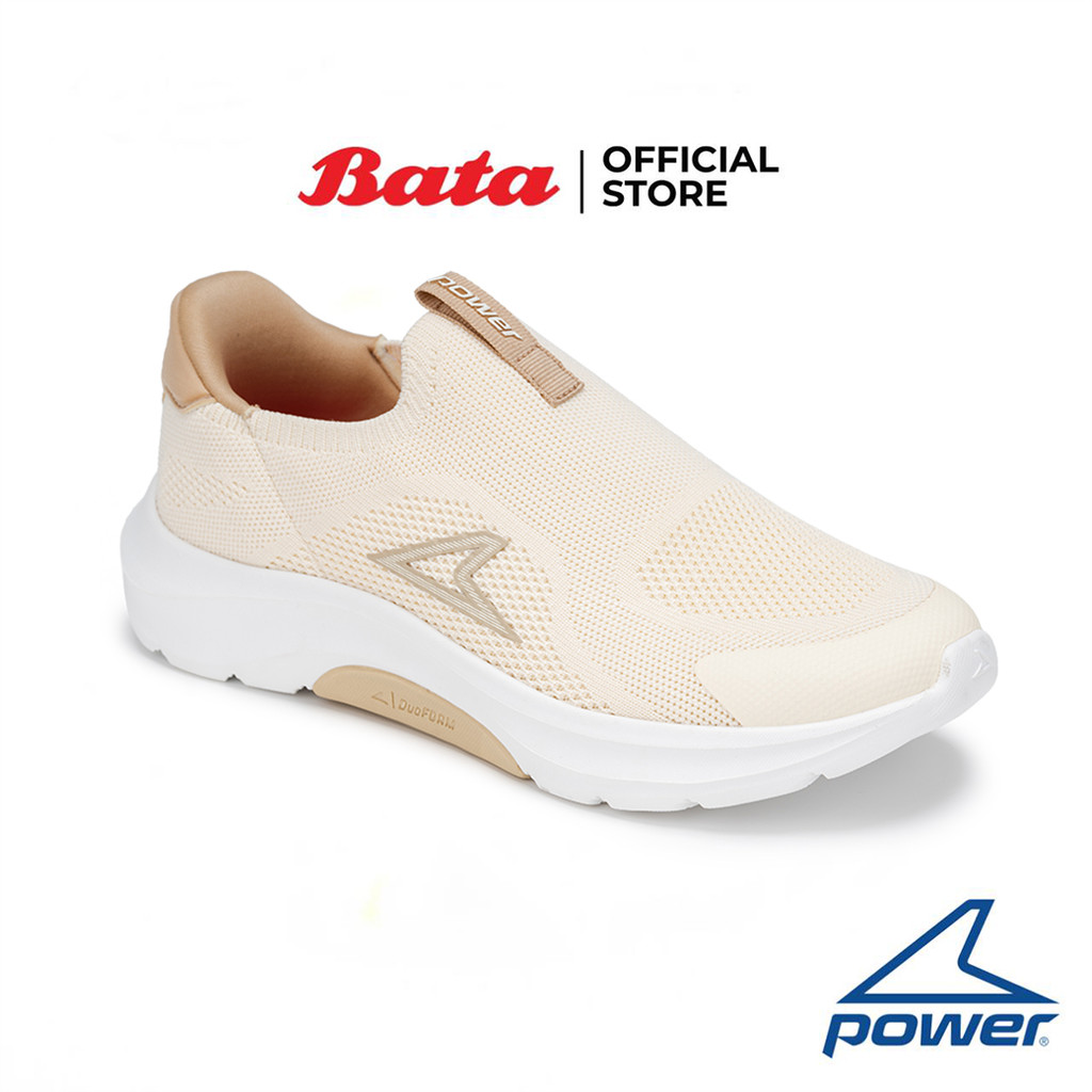 Bata บาจา Power รองเท้าผ้าใบเดินออกกำลังกาย แบบสวม สำหรับผู้หญิง รุ่น STAMINA ARC 100 สีเบจ 5288187 สีดำ 5286187