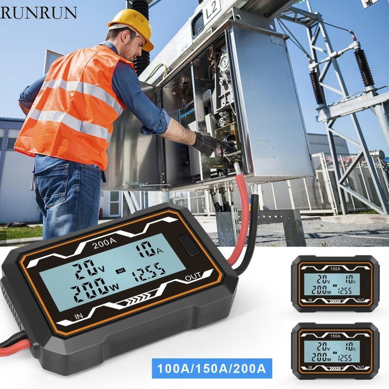 RUN Precision DC Watt Meter เครื่องวิเคราะห์ไฟฟ้าแรงดันไฟฟ้า Amp Meter 100A