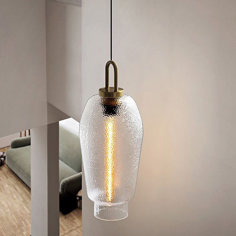 โคมระย้าแก้ว โคมไฟตั้งโต๊ะรับประทานอาหารที่ทันสมัยสไตล์นอร์ดิก โคมไฟแขวนมินิมอล สําหรับตกแต่งห้องนอน ห้องครัว บาร์ คาเฟ่ - รูปที่ 6