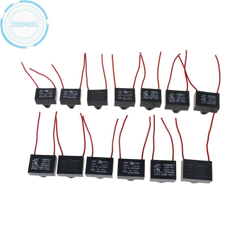 Xo94ol CBB61 450V 1-10uF พัดลมเพดานมอเตอร์วิ่งตัวเก็บประจุเริ่มต้น TH
