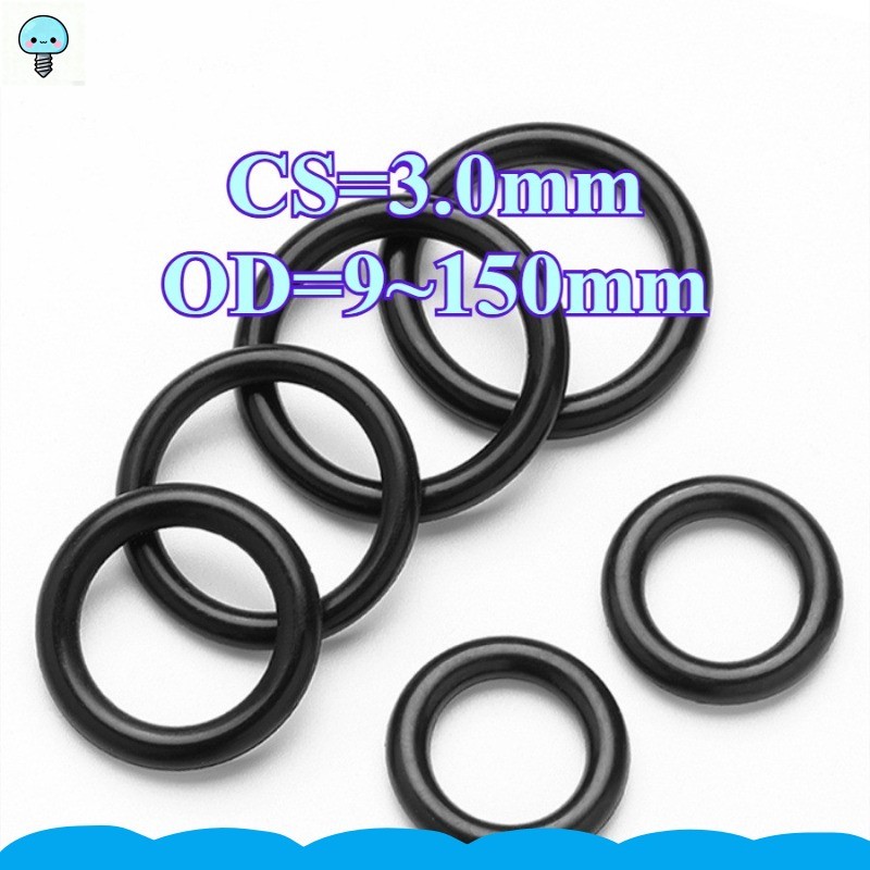CS3.0mm แหวนซีลยาง O-ring O-ring OD9-150mm แหวนซีลน้ํามันไนไตรล์, ปะเก็นสีดํากันน้ําและทนอุณหภูมิสูง