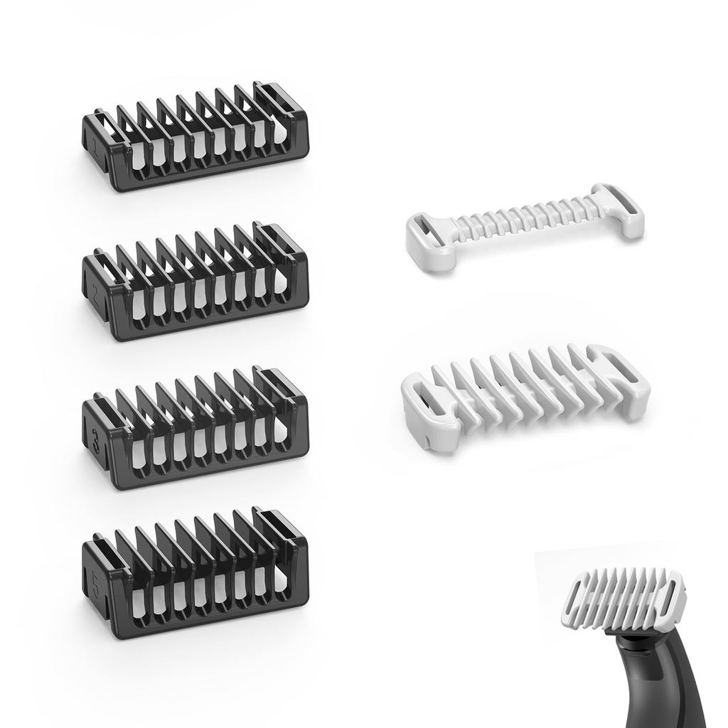 ชุดหวียาม 6PC พร้อม 0/3 มม.หวี, 1/2/3/5 มม.คู่มือแบบสองทิศทางสําหรับ O ใบมีด QP2724 QP2834 QP2520/30