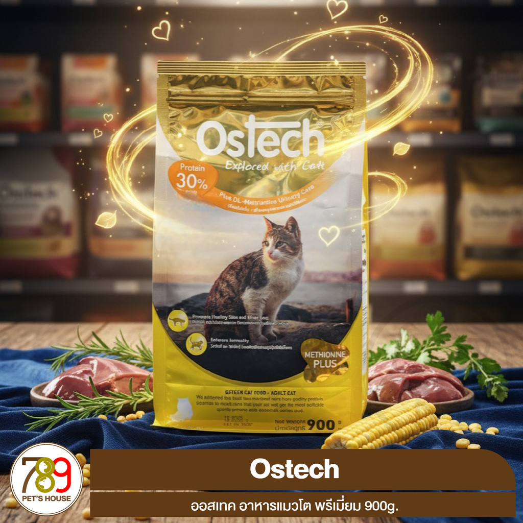 Ostech ออสเทค อาหารแมวโต พรีเมี่ยม 900g