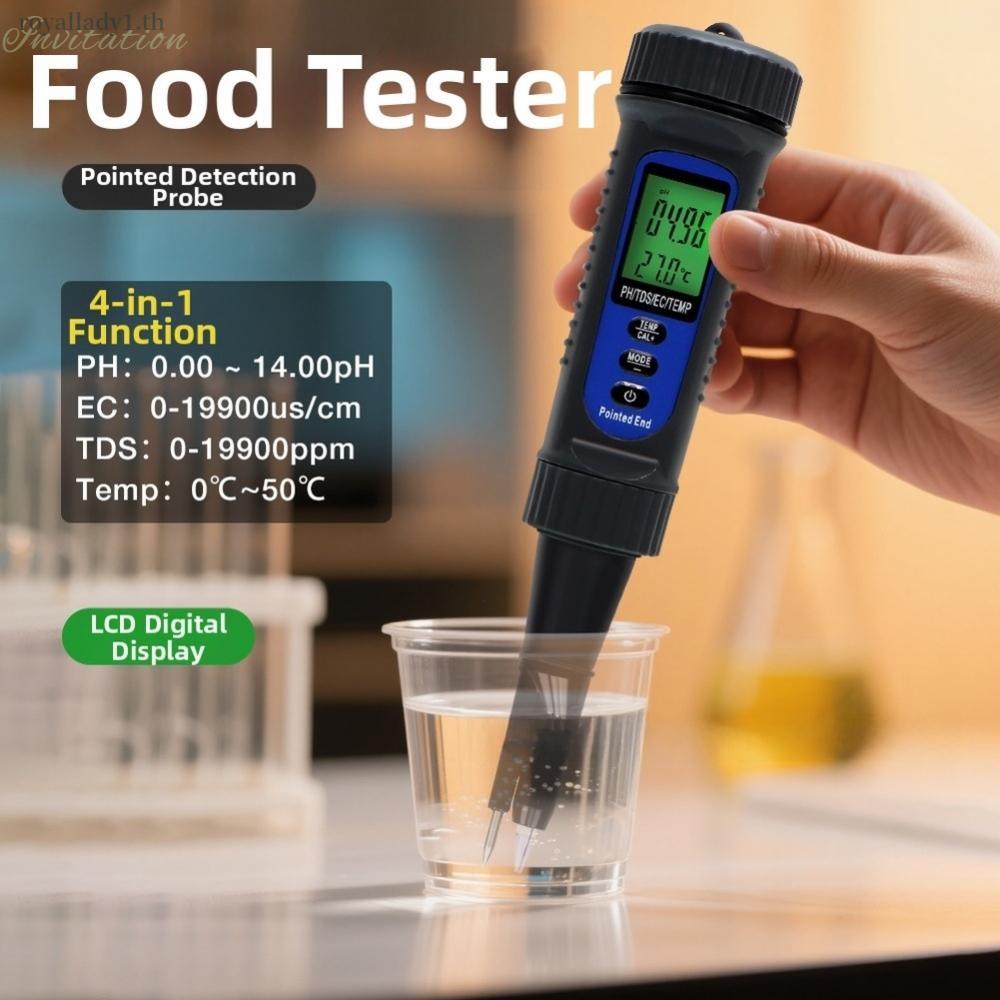 4 In 1 Tester Compact Size Food Quality Testing LCD Screen PH Measurement