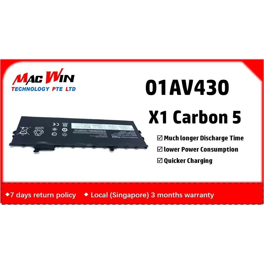 01AV429 01AV430 01AV431 01AV494 Laptop Battery for Lenovo ThinkPad X1 Carbon 5th Gen Carbon 2017 6th
