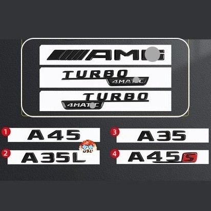 Mercedes Benz AMG โลโก้ AMG Emblem A35 A35L A45 A45s A CLASS TURBO 4MATIC+ 4MATIC โลโก้