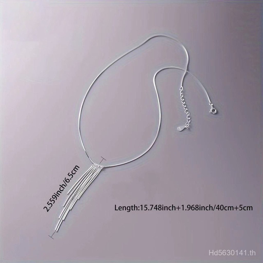 สร้อยคอเงินสเตอร์ลิง S925 สไตล์มินIMALIST อารมณ์ฝรั่งเศส สำหรับหญิง แบบพิเศษ 7FE2