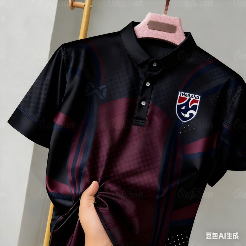 เสื้อโปโลผู้ชายสไตล์มินิมอล สีดำ รูปที่ 3