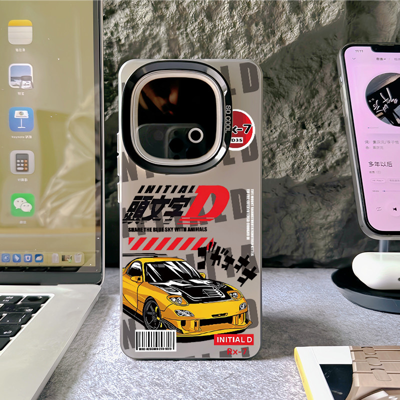 Initial Dเคสโทรศัพท์สําหรับIQOO 15 13 12 Pro Z10 Turbo Z9 Z9X Neo 10 Pro Plus Neo 9 Hardเลเซอร์สําหรับIQOO Z9 Turbo Z8 กันกระแทกIQOO Cover