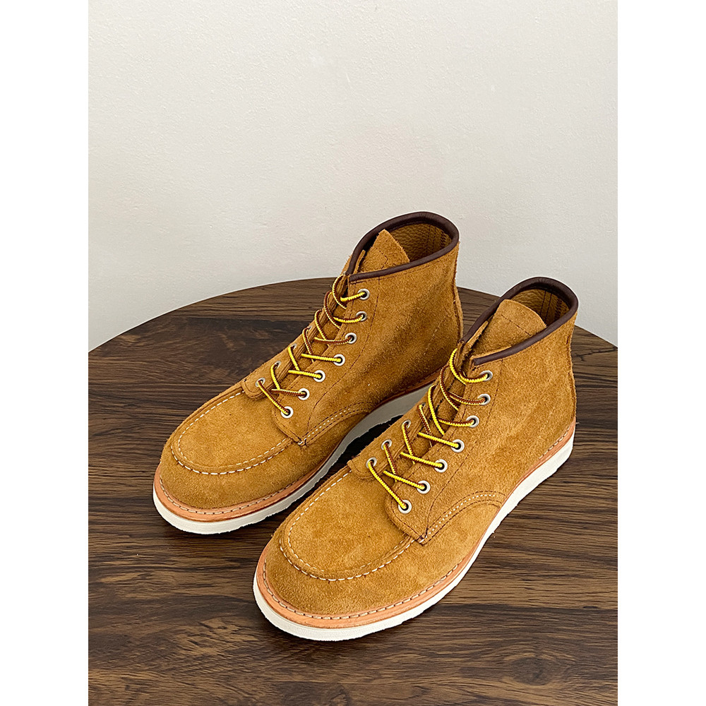 Van Red Wing 875 Goodyear รองเท้าผู้ชาย สแควร์ toe, american suede สีเหลือง สไตล์มาร์ตินบูทยอดนิยม