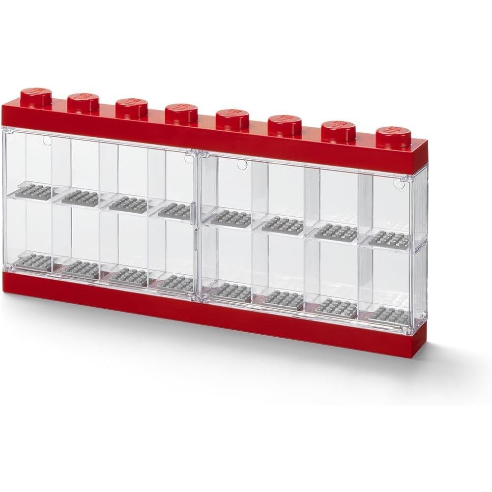 Lego Minifigure Display Case 16 Red, Large