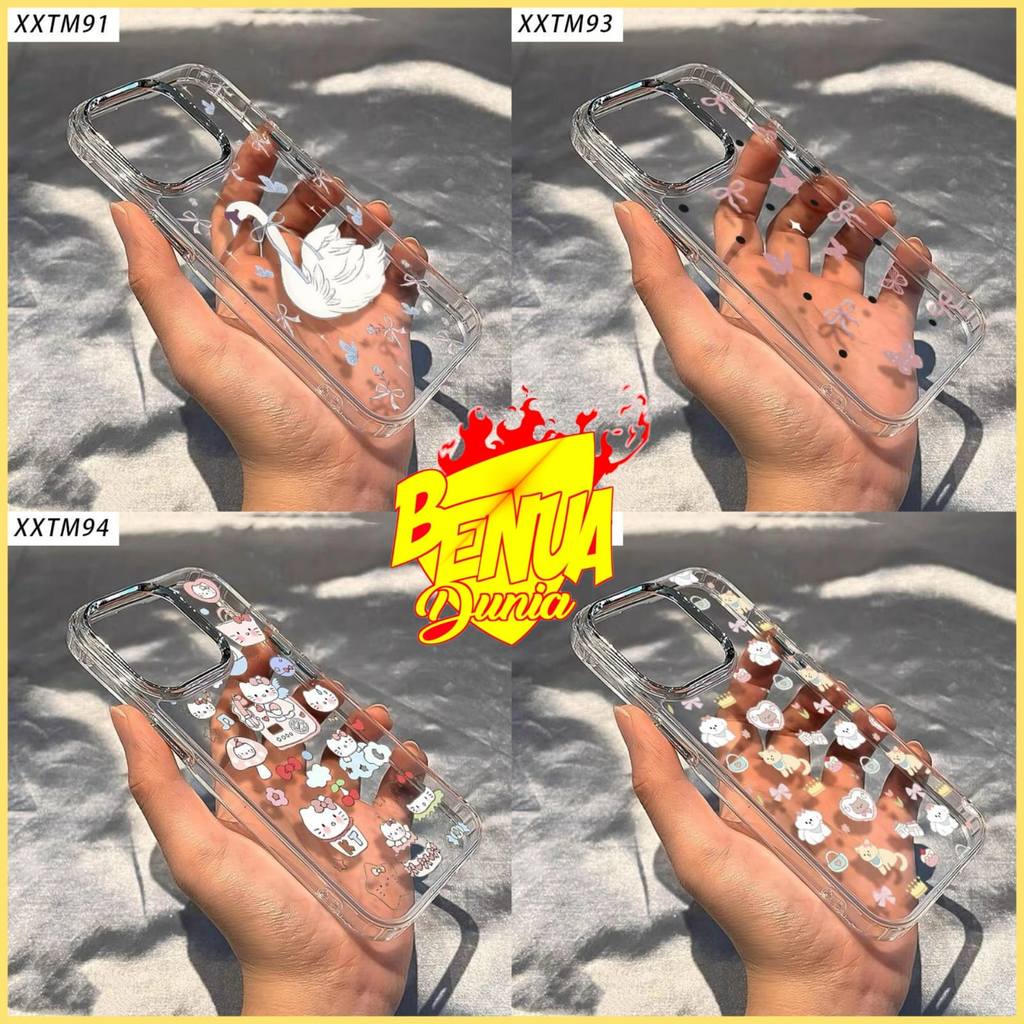 CASE CLEAR SPACE MILITARY DROP MOTIF CUTE GIRLY สําหรับ OPPO A31 A77S A78 5G F9 F9 PRO F11 PRO RENO 