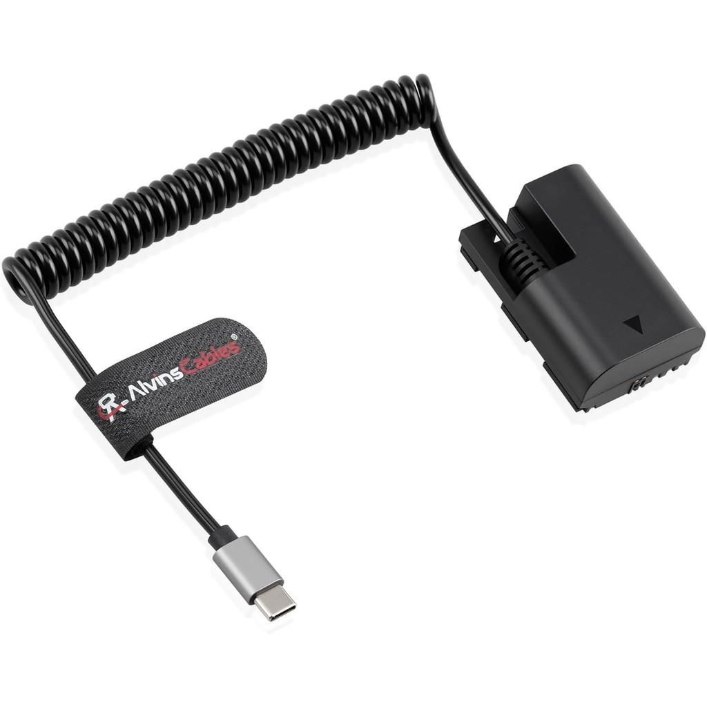 Alvin สายs USB-C Type-c ถึง LP-E6P Dummy แบตเตอรี่ Power Coiled สําหรับ Canon EOS R5/ R6 Mark ll/ R6